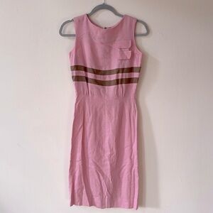 Vintage Bobbie Brooks Pink Dress with Brown Stripes size -XSMALL